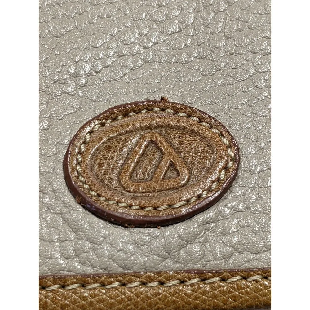 Vintage Liz Claiborne Leather CrossBody Saddle Bag Mini Purse Beige Leather 80s